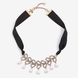 Ann Taylor Pearlized Pave Ribbon Necklace